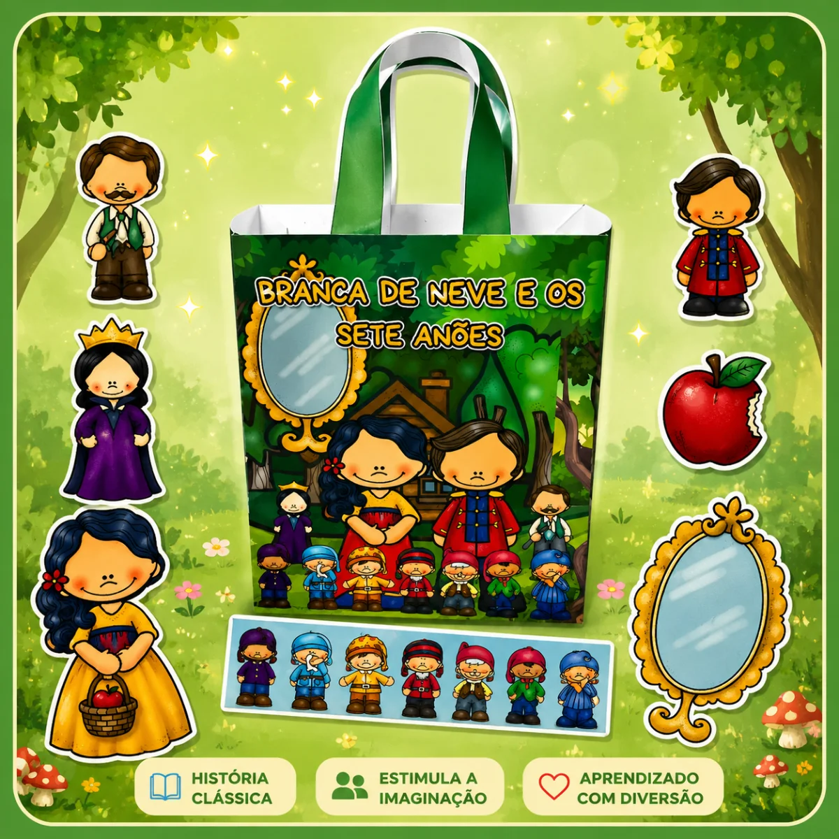 Sacola Teatral Branca de Neve | Educação Infantil e Anos Iniciais — capa do material