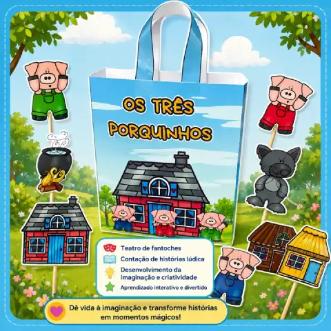 Sacola Teatral os Três Porquinhos | Educação Infantil e Anos Iniciais — capa do material