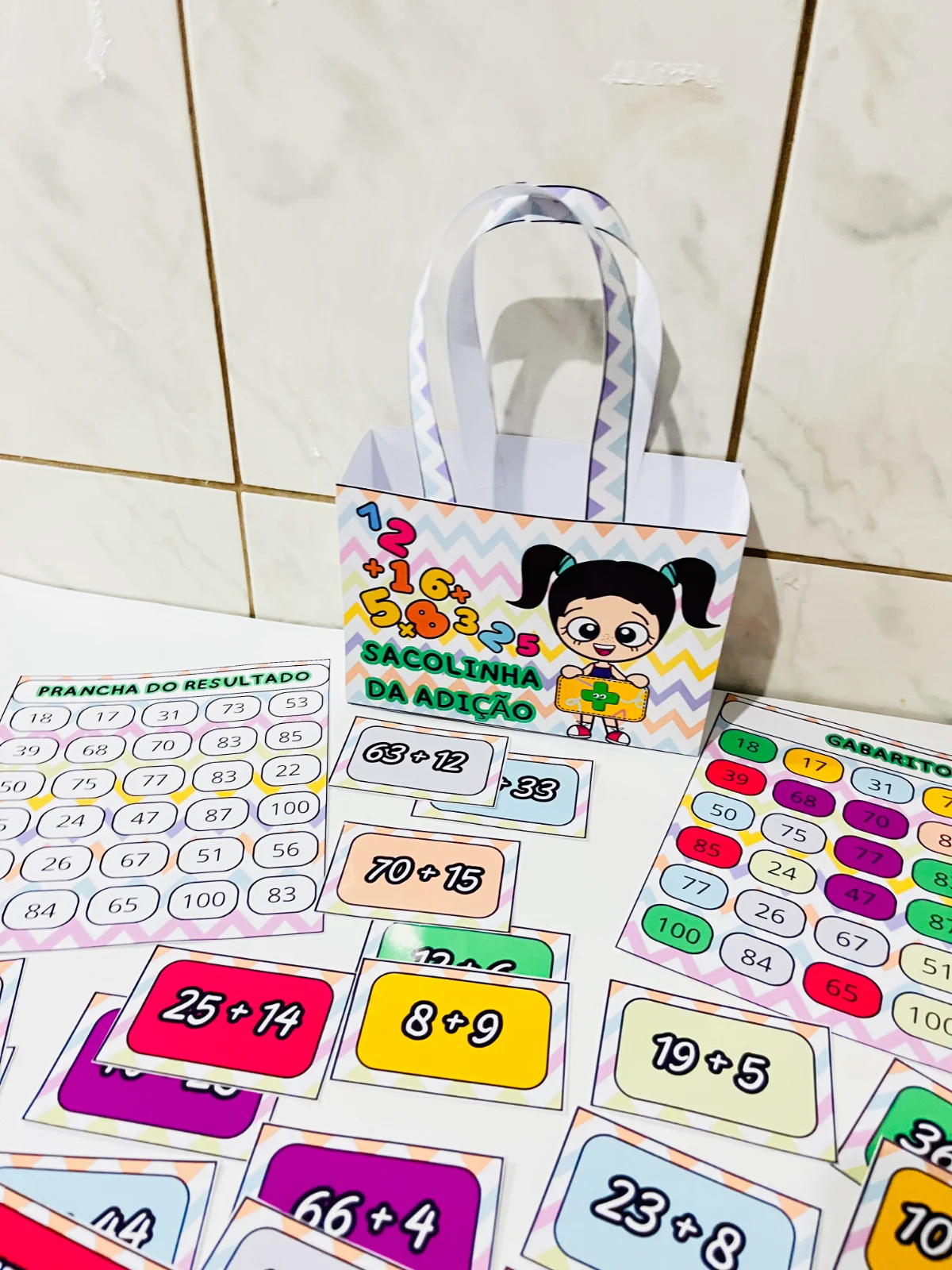 Sacolinha da Adição Divertida – 30 Cards para Trabalhar Adição — Matemática para Educação Infantil: Recurso lúdico com 30…