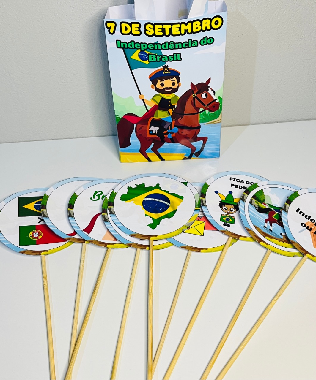 Sacolinha de 7 de Setembro para imprimir — Infantil e Anos Iniciais — amostra 1: Uma atividade impressa para apresentar o 7…