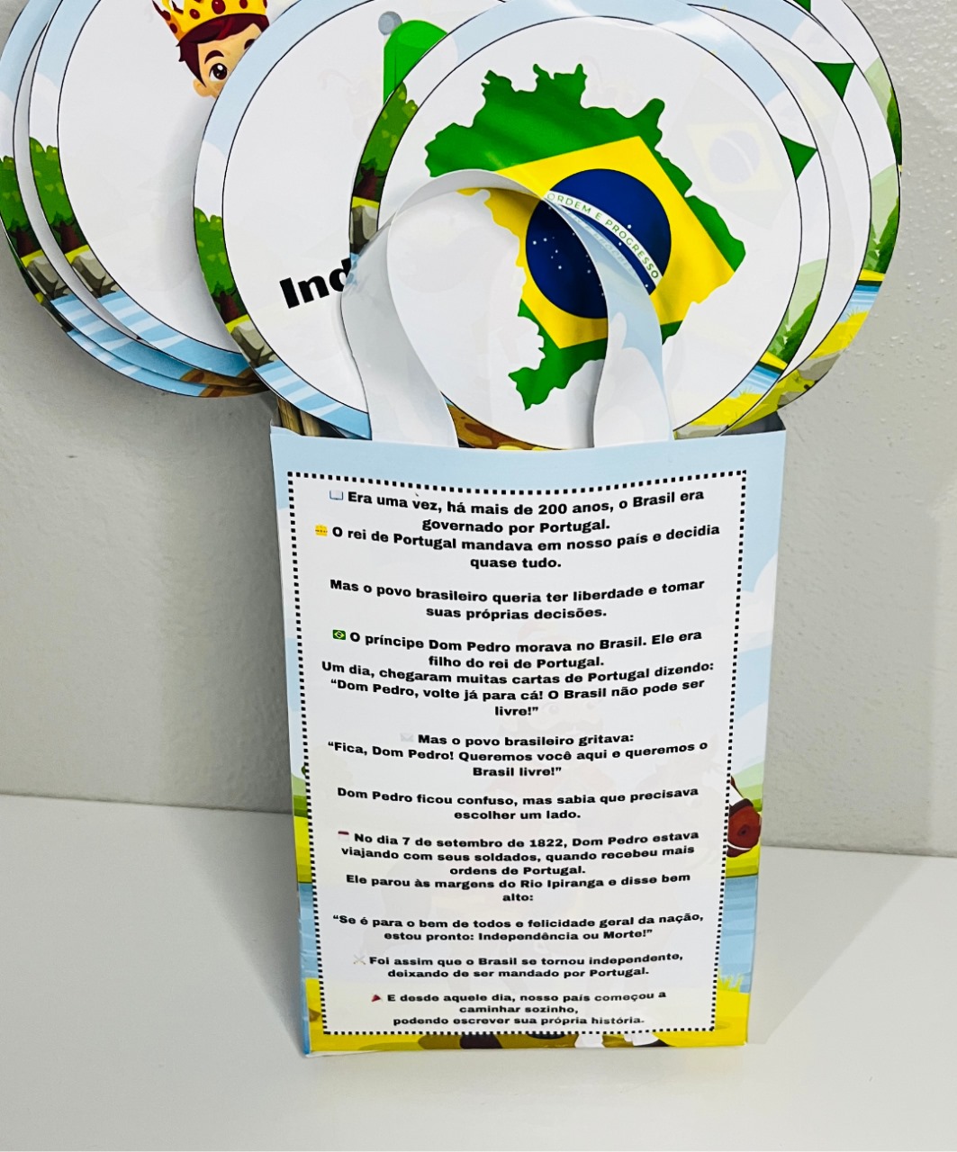 Sacolinha de 7 de Setembro para imprimir — Infantil e Anos Iniciais — amostra 3: O que você encontra no PDF