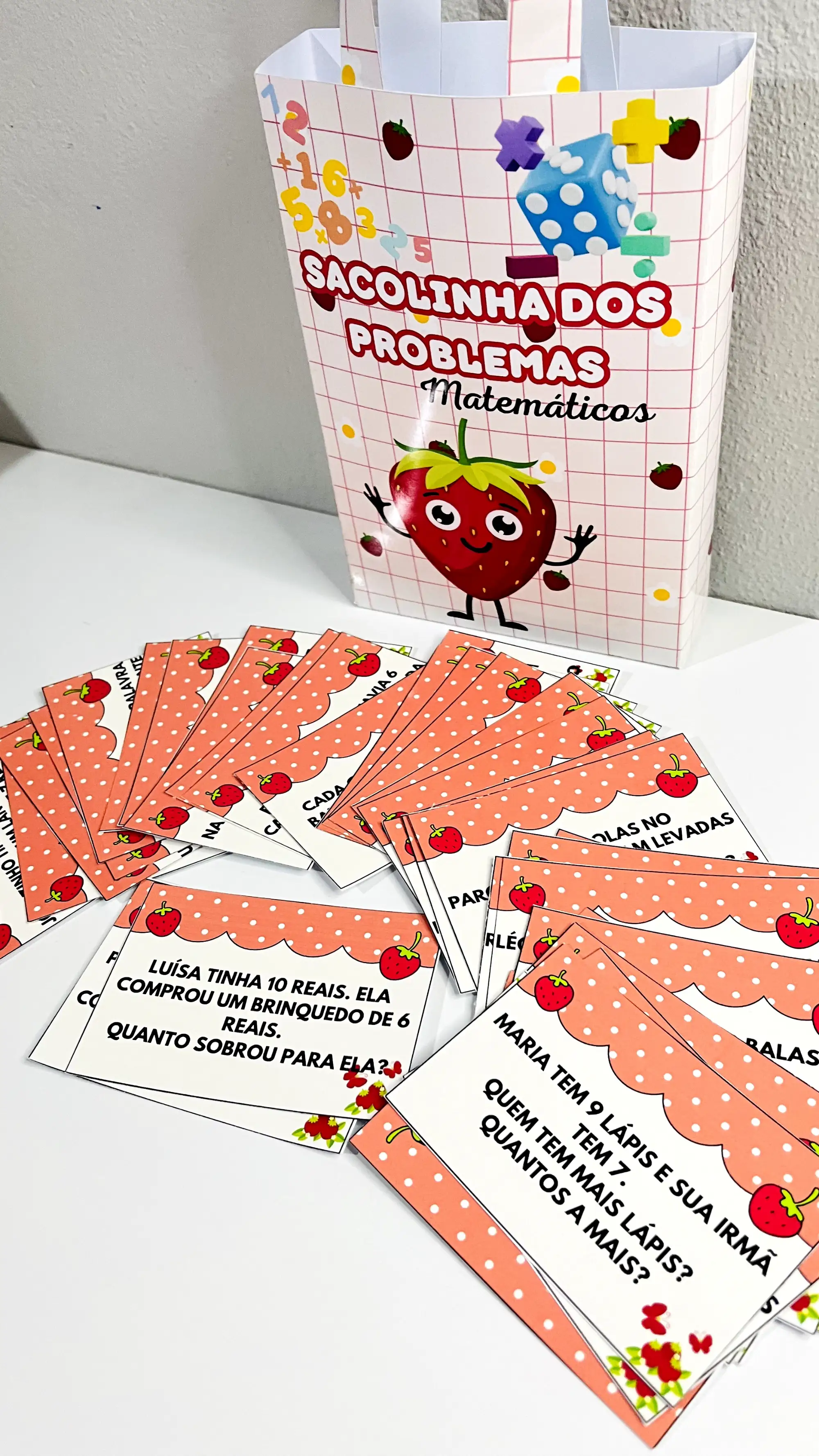 SACOLINHA DOS PROBLEMAS MATEMÁTICOS – ALFABETIZAÇÃO — amostra 5: A Sacolinha dos Problemas Matemáticos traz 40…