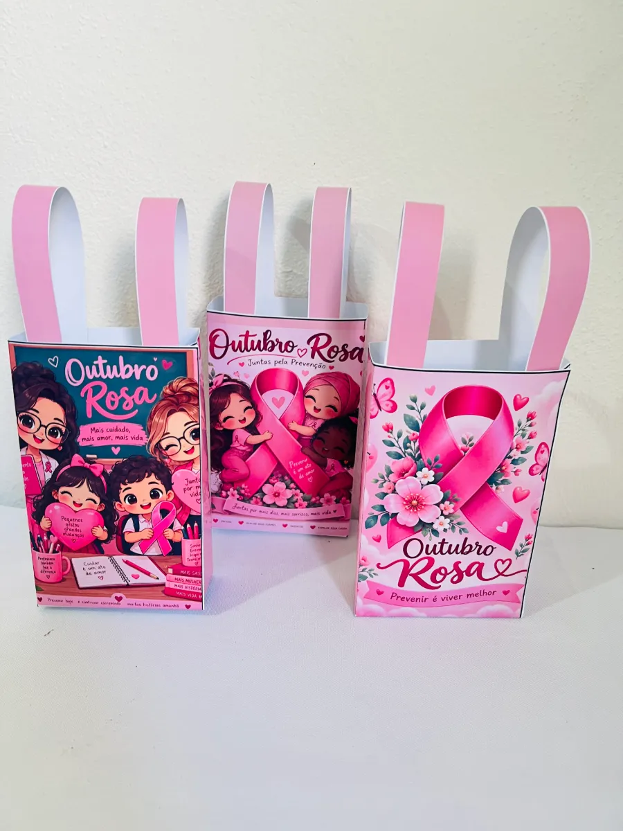 Sacolinha Outubro Rosa – Uma Lembrancinha Cheia de Amor — amostra 3: 💕 Uma proposta simples, bonita e cheia de significado…