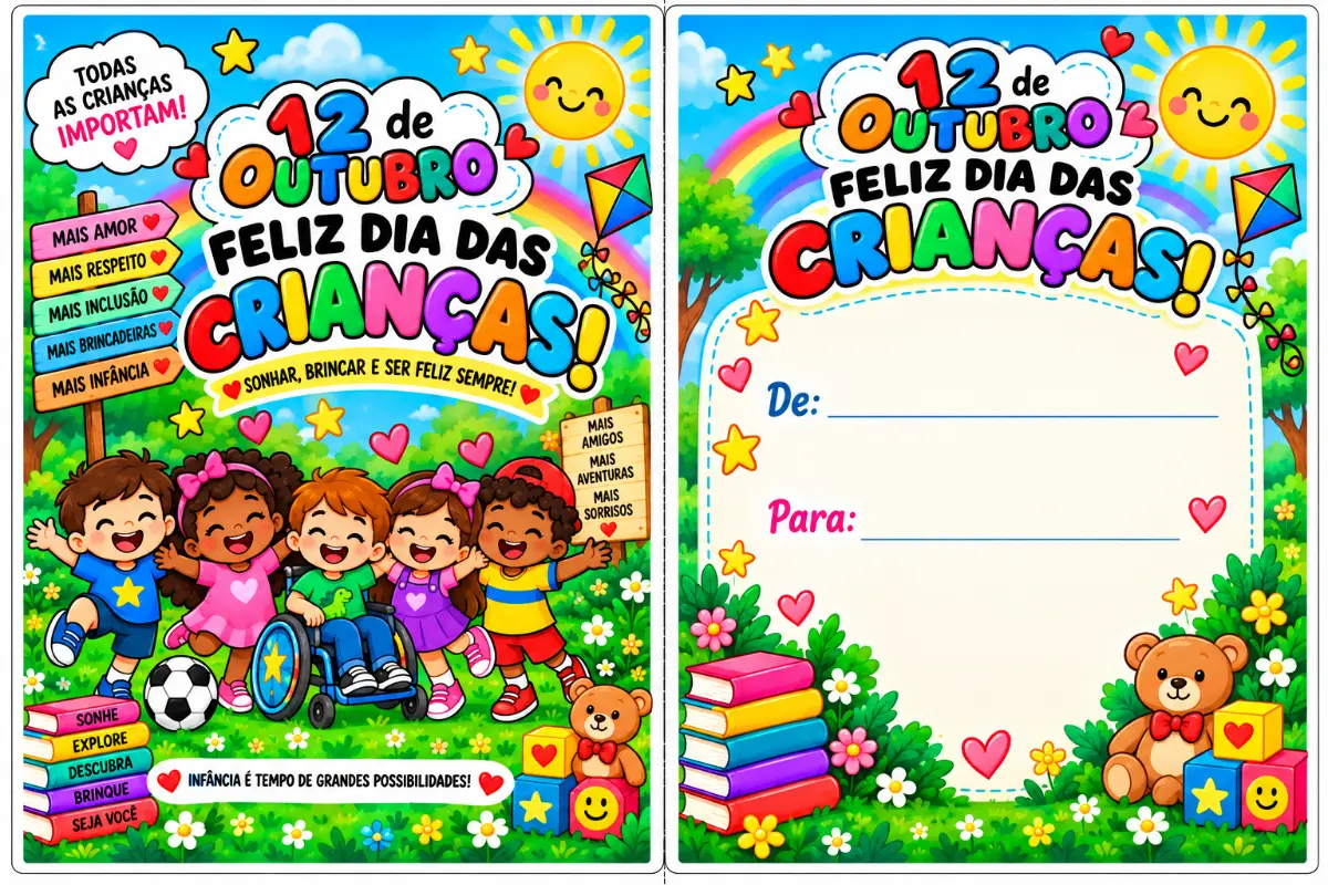 Sacolinha Surpresa Dia das Crianças pdf para imprimir — amostra 3: Dia das Crianças em PDF