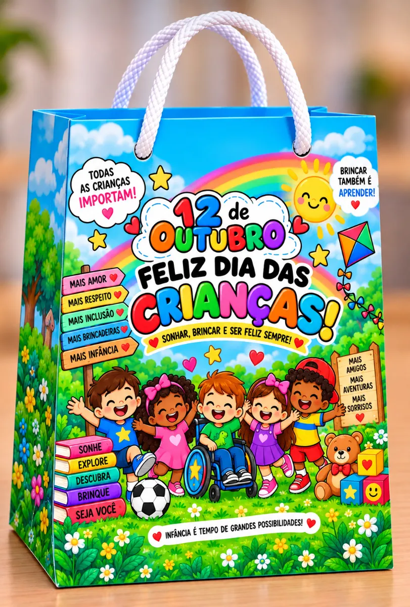 Sacolinha Surpresa Dia das Crianças pdf para imprimir — amostra 7: Dia das Crianças em PDF