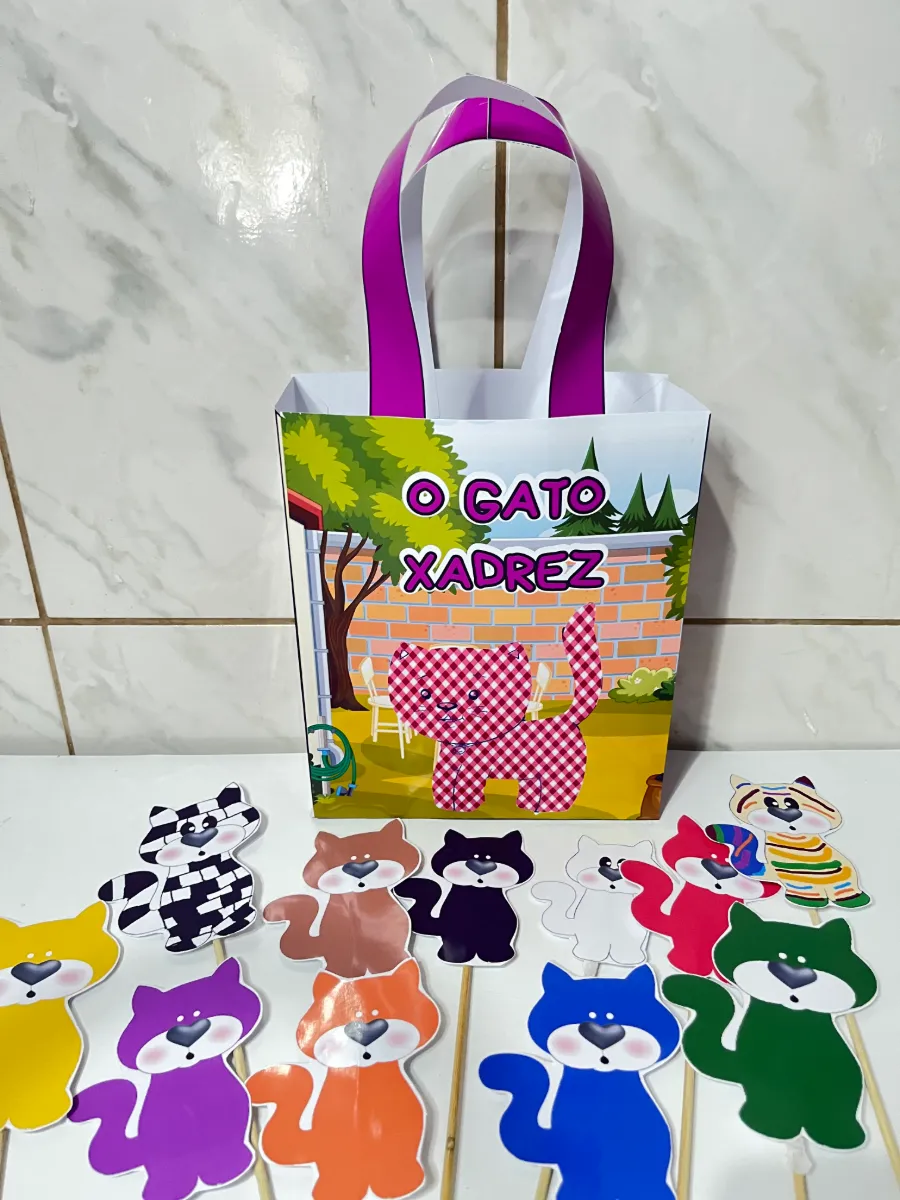 Sacolinha Teatral Gato Xadrez – Uma História que Ganha Vida! — amostra 2: 🎭 Ideal para trabalhar