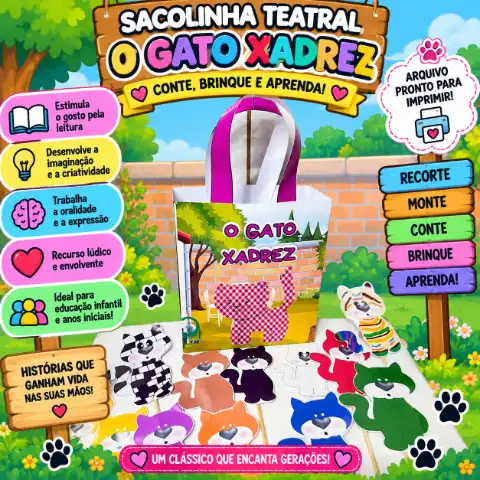 Sacolinha Teatral Gato Xadrez – Uma História que Ganha Vida! — capa do material
