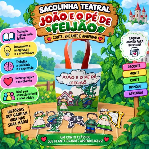 Sacolinha Teatral – João e o Pé de Feijão — capa do material
