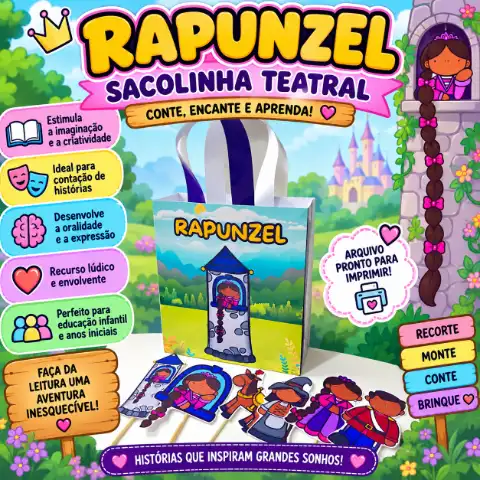 Sacolinha Teatral Rapunzel – Uma História Para Encantar! — capa do material