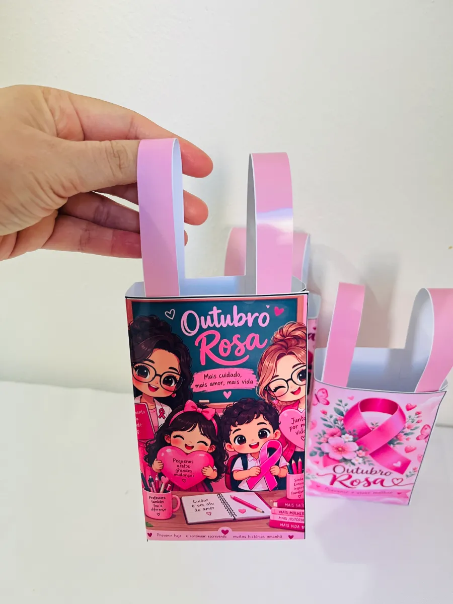 🎀 SACOLINHAS OUTUBRO ROSA – UM MIMO CHEIO DE CARINHO E CONSCIENTIZAÇÃO! 💗 — amostra 1: Deixe o Outubro Rosa ainda mais…