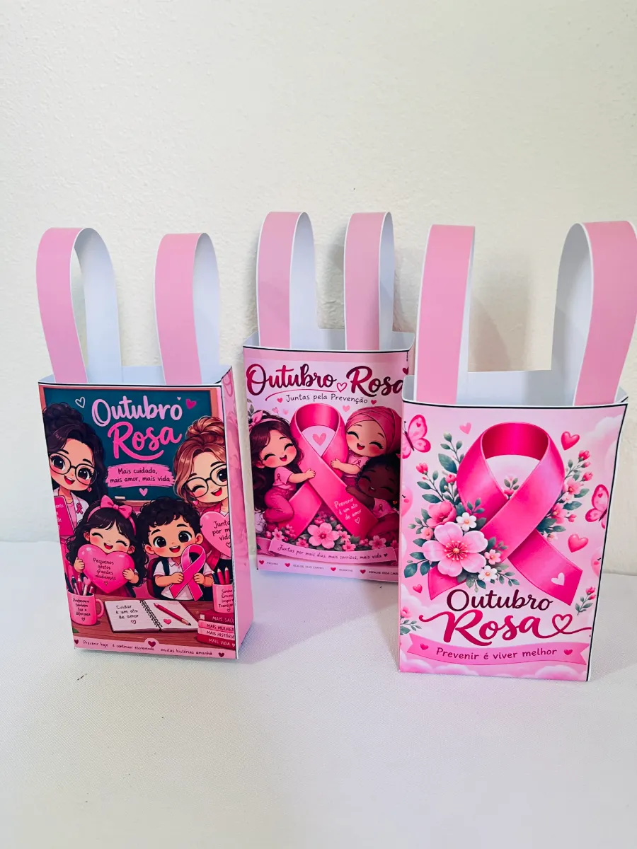 🎀 SACOLINHAS OUTUBRO ROSA – UM MIMO CHEIO DE CARINHO E CONSCIENTIZAÇÃO! 💗 — amostra 2: Deixe o Outubro Rosa ainda mais…