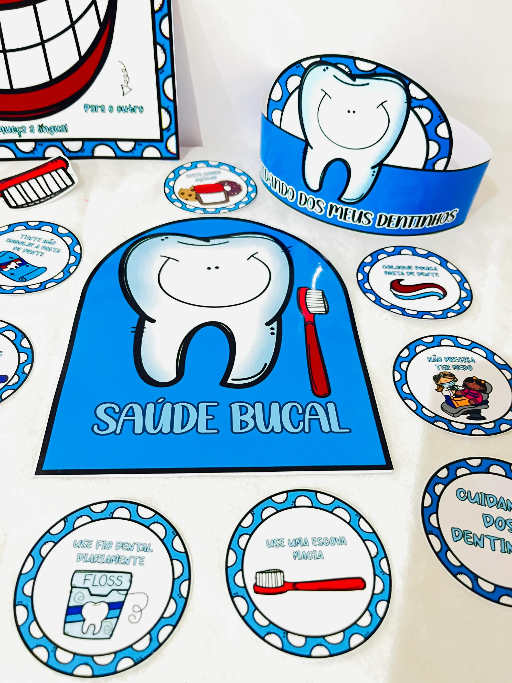 Saúde Bucal Infantil: Atividades Educativas para Imprimir e Aprender — amostra 7: Material pedagógico sobre saúde bucal…