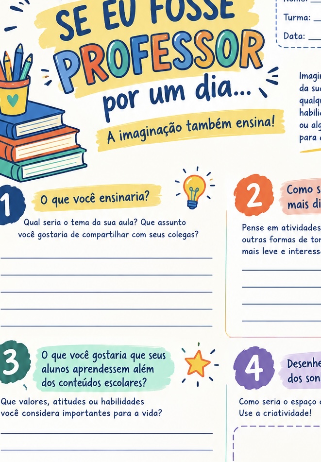 Se Eu Fosse Professor: Atividades para Imprimir — amostra 1: Kit com 3 atividades criativas para o Dia dos Professores,…