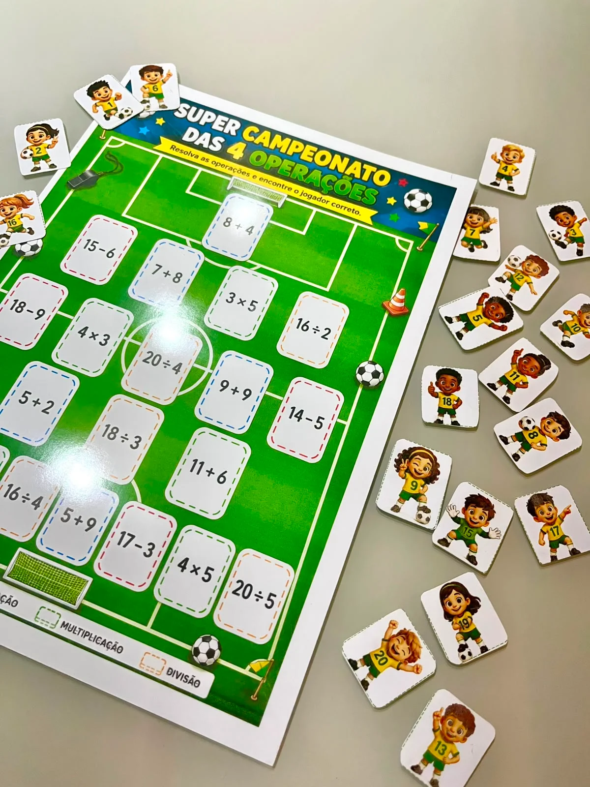 Seleção da Matemática - 4 Operações ⚽ — amostra 7: Transforme a matemática em um campeonato