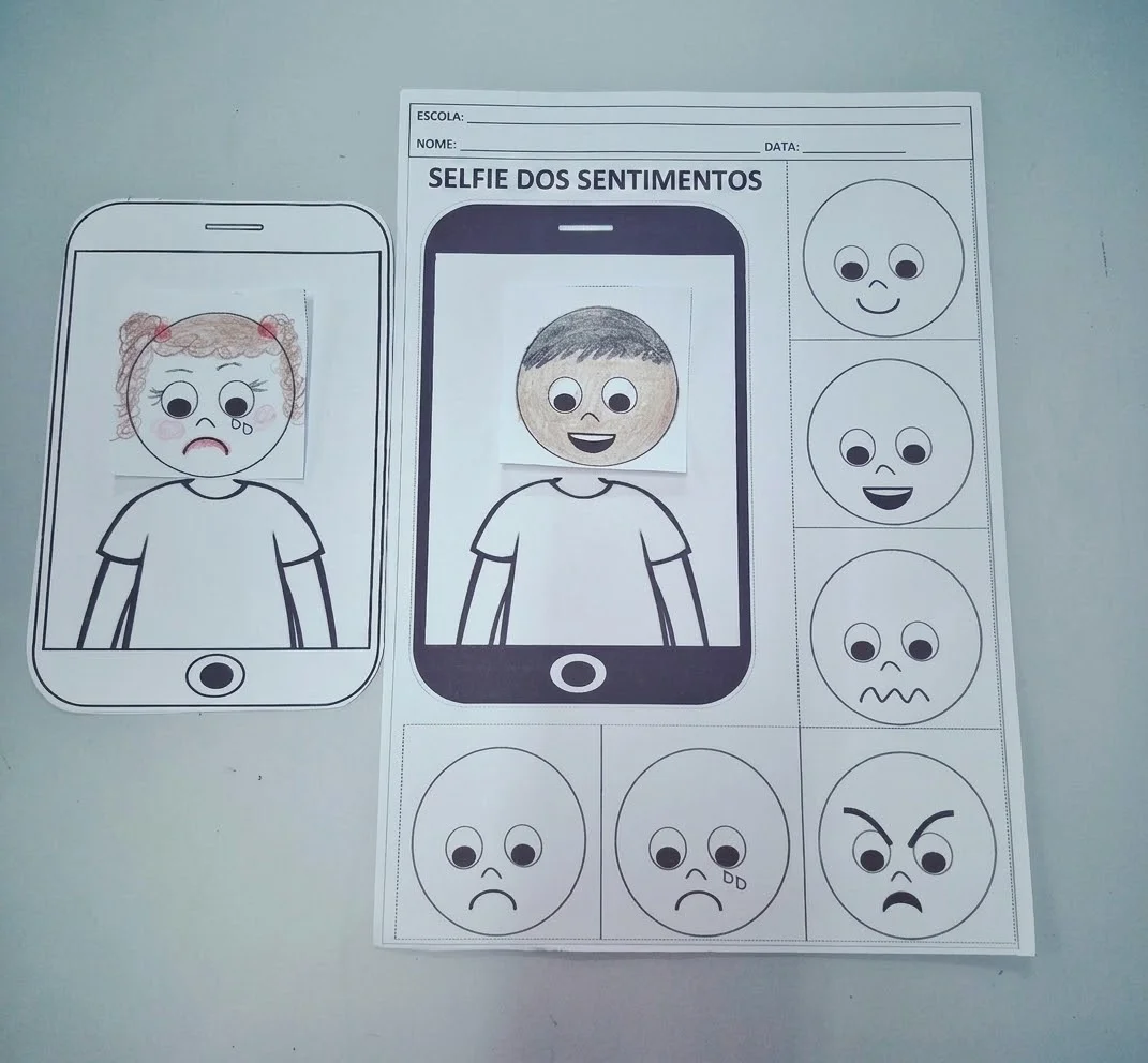 📱SELFIE DOS SENTIMENTOS- Para Trabalhar Sentimentos e Emoções na Escola - EM PDF — amostra 1: 📸 SELFIE DOS SENTIMENTOS:…