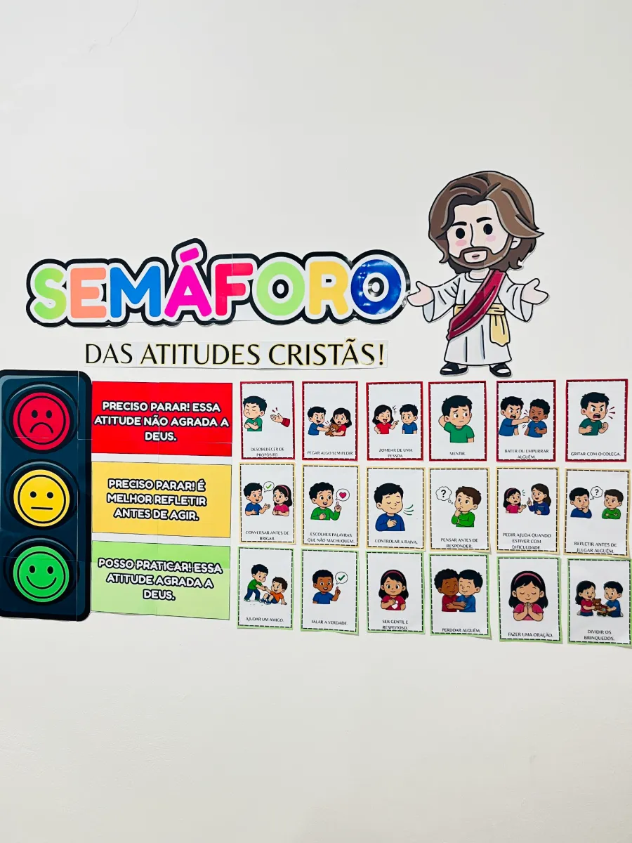 Semáforo das Atitudes Cristãs - Ensino Religioso — amostra 1: Um recurso lúdico, colorido e cheio de propósito para ensinar…