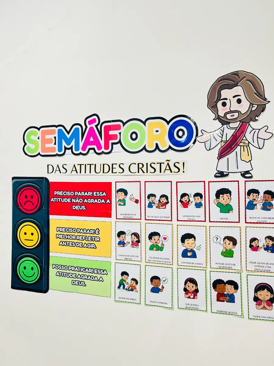 Semáforo das Atitudes Cristãs - Ensino Religioso — amostra 2: Um recurso lúdico, colorido e cheio de propósito para ensinar…