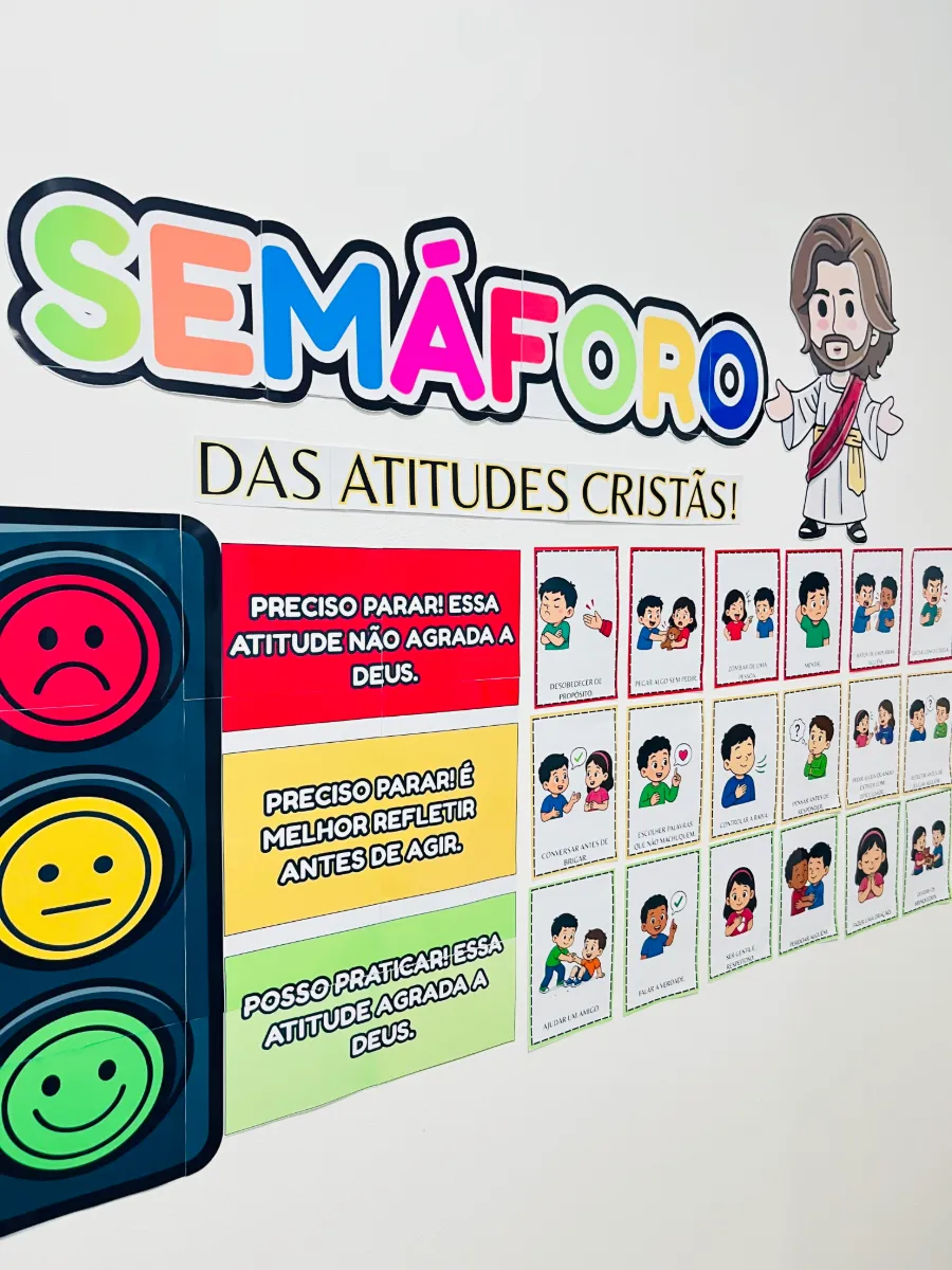 Semáforo das Atitudes Cristãs - Ensino Religioso — amostra 3: Um recurso lúdico, colorido e cheio de propósito para ensinar…