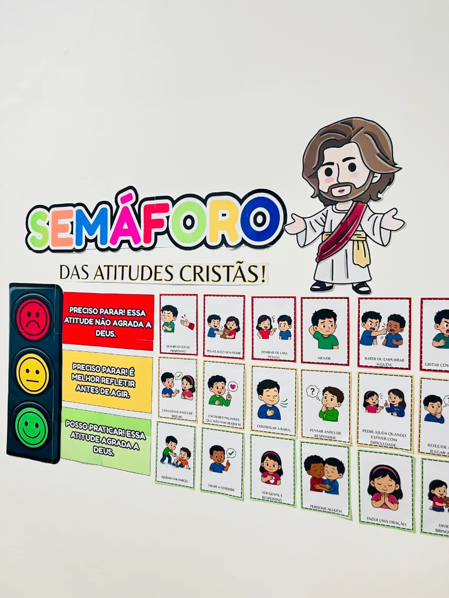 Semáforo das Atitudes Cristãs - Ensino Religioso — amostra 5: Um recurso lúdico, colorido e cheio de propósito para ensinar…
