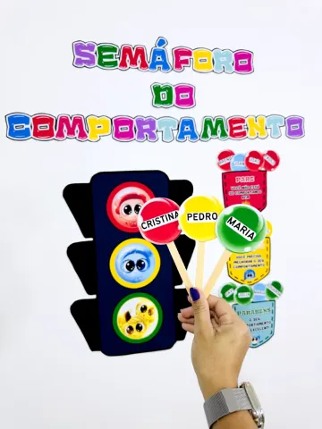 Semáforo do Comportamento - ENSINO FUNDAMENTAL — amostra 2: Letreiro “Semáforo do Comportamento” Semáforo com o tema dos…