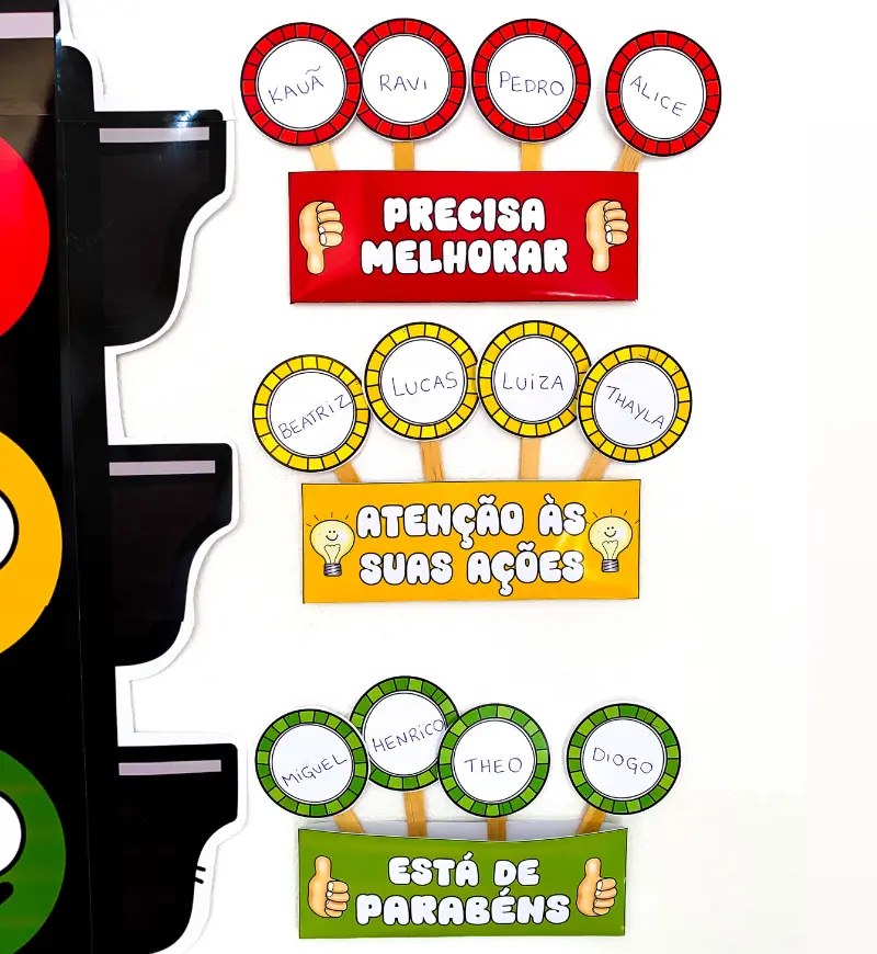 Semáforo do Comportamento para Educação Infantil e Anos Iniciais — amostra 1: Semáforo do Comportamento: apoio visual para…