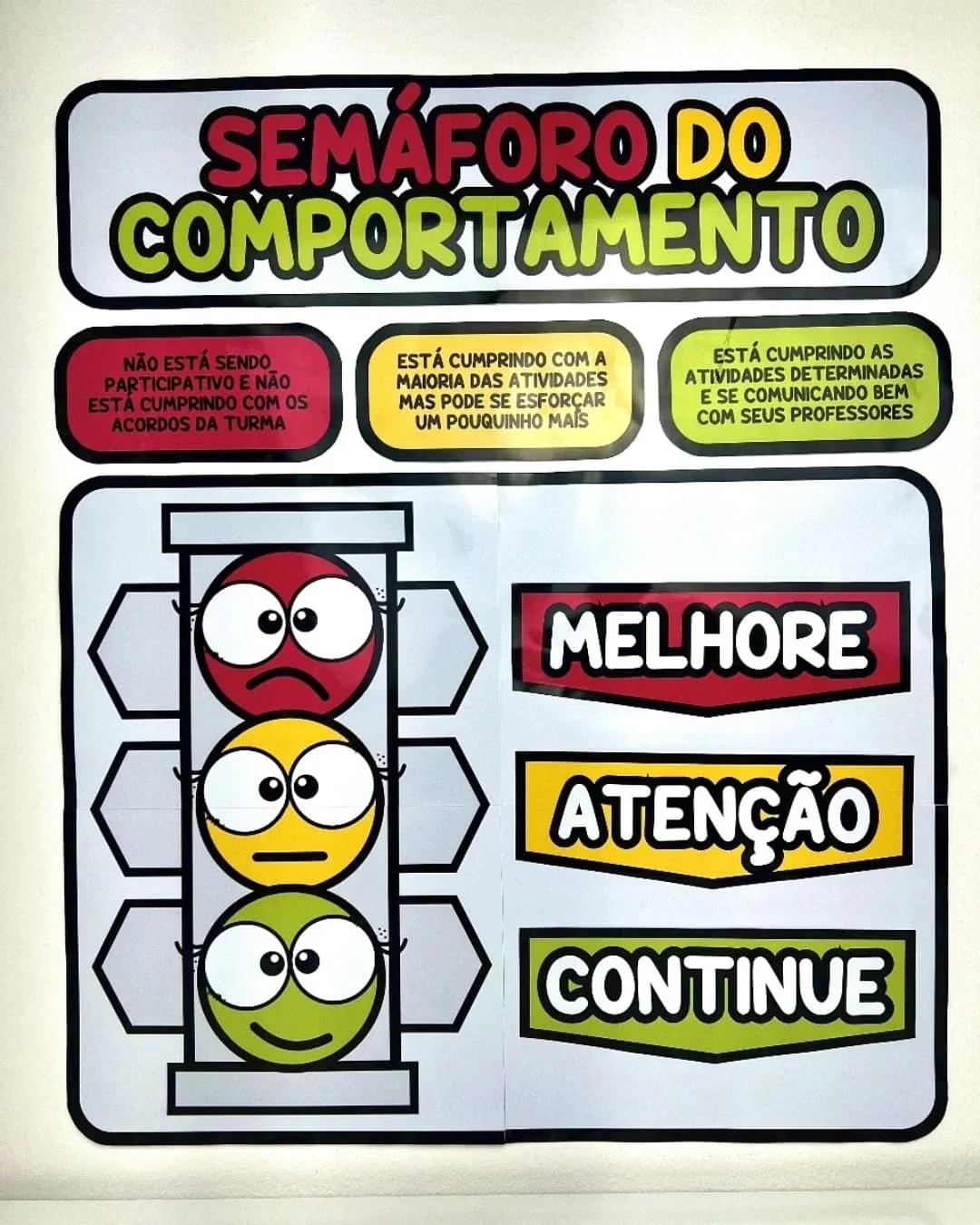 Semáforo do comportamento – PDF para Imprimir — Alfabetização para Educação Infantil: Que tal tornar o acompanhamento do…