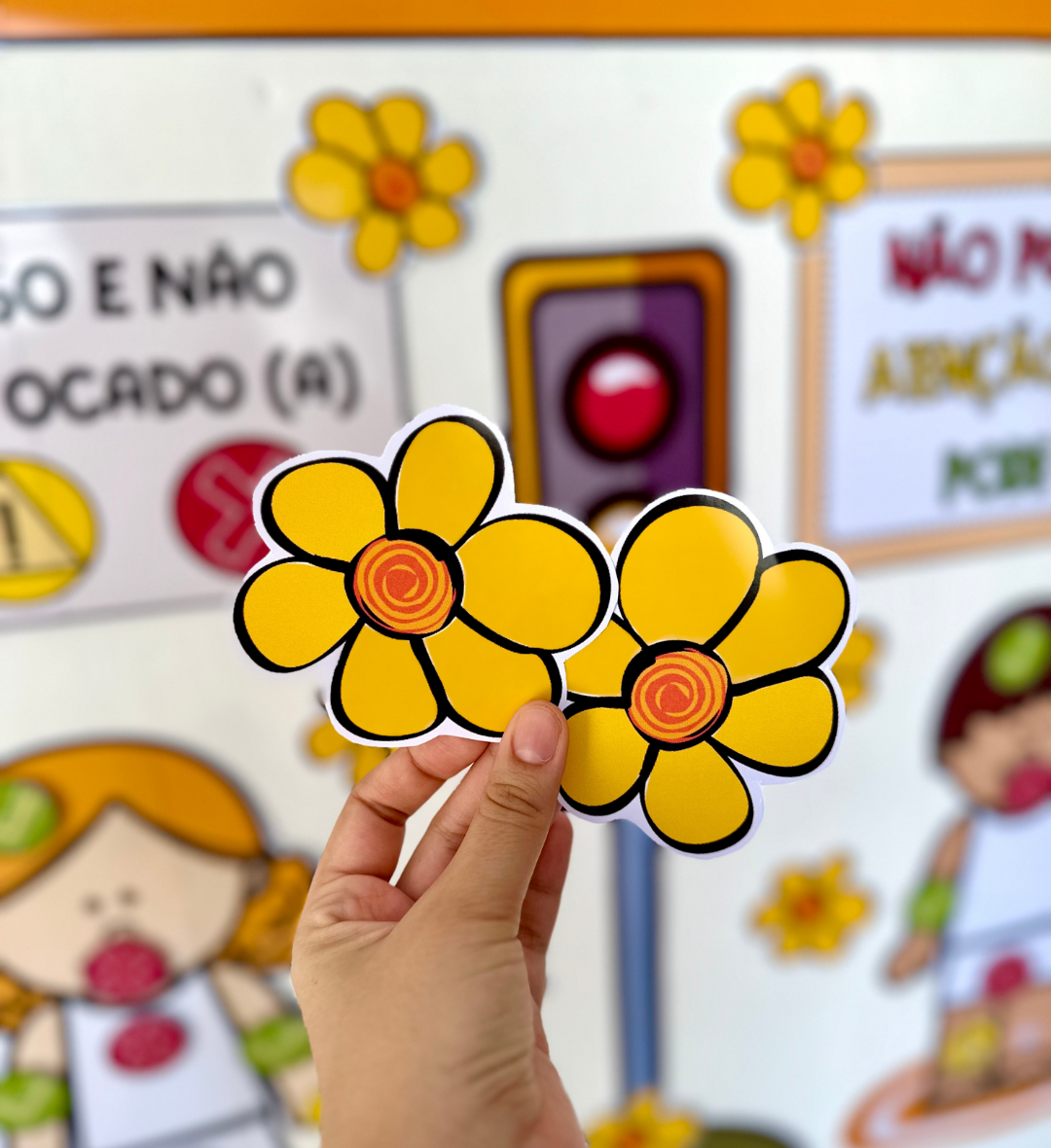 Semáforo do Toque Interativo: Painel em PDF para Imprimir — amostra 2: O que vem no material