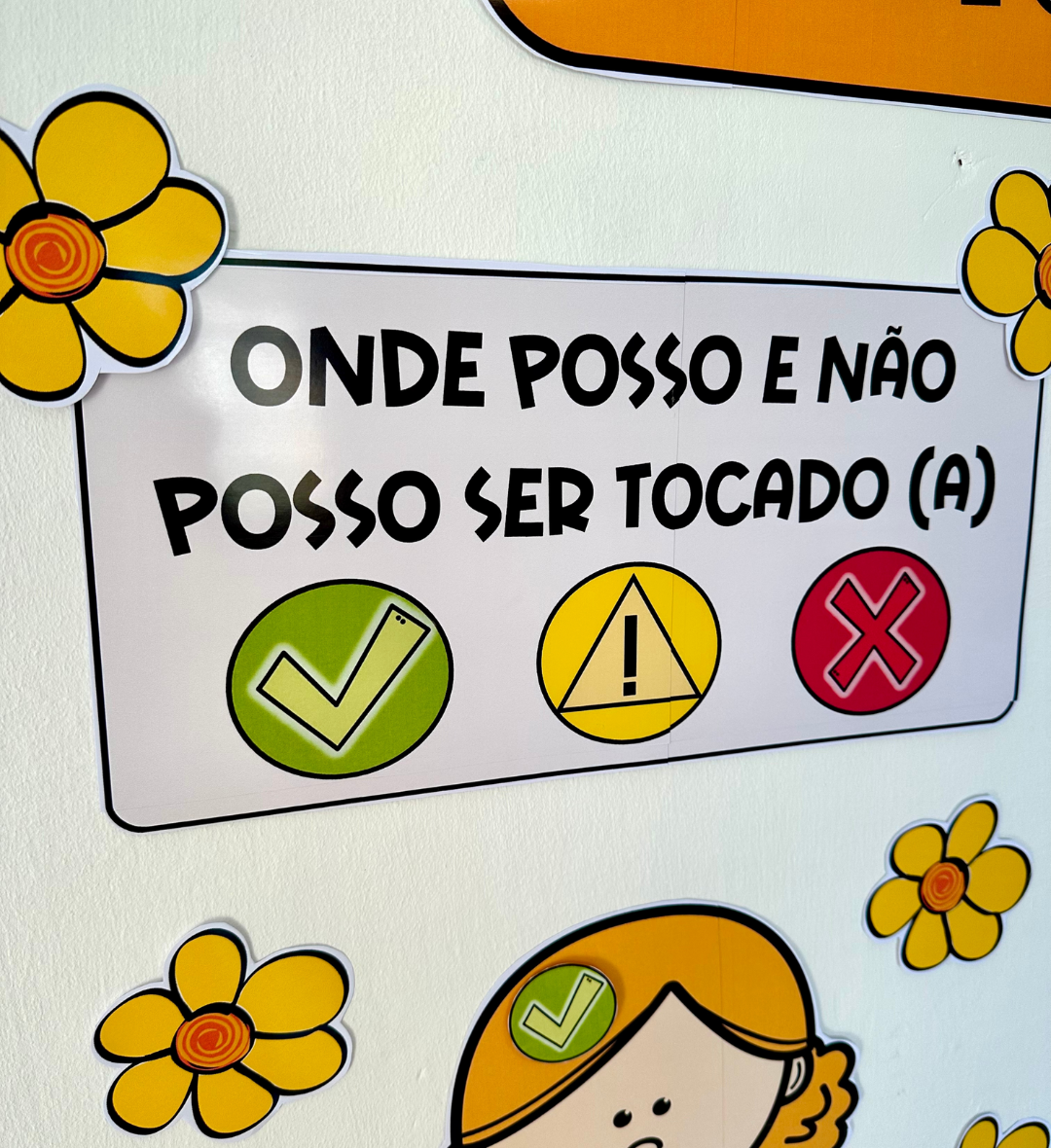 Semáforo do Toque Interativo: Painel em PDF para Imprimir — amostra 6: Trabalhe proteção e limites do corpo com um painel…