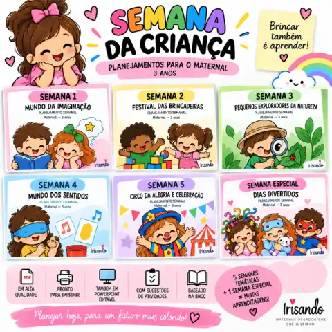 SEMANA DA CRIANÇA - 6 PLANEJAMENTOS COMPLETOS PARA O MATERNAL — amostra 2: 6 planejamentos para a Semana da Criança no…