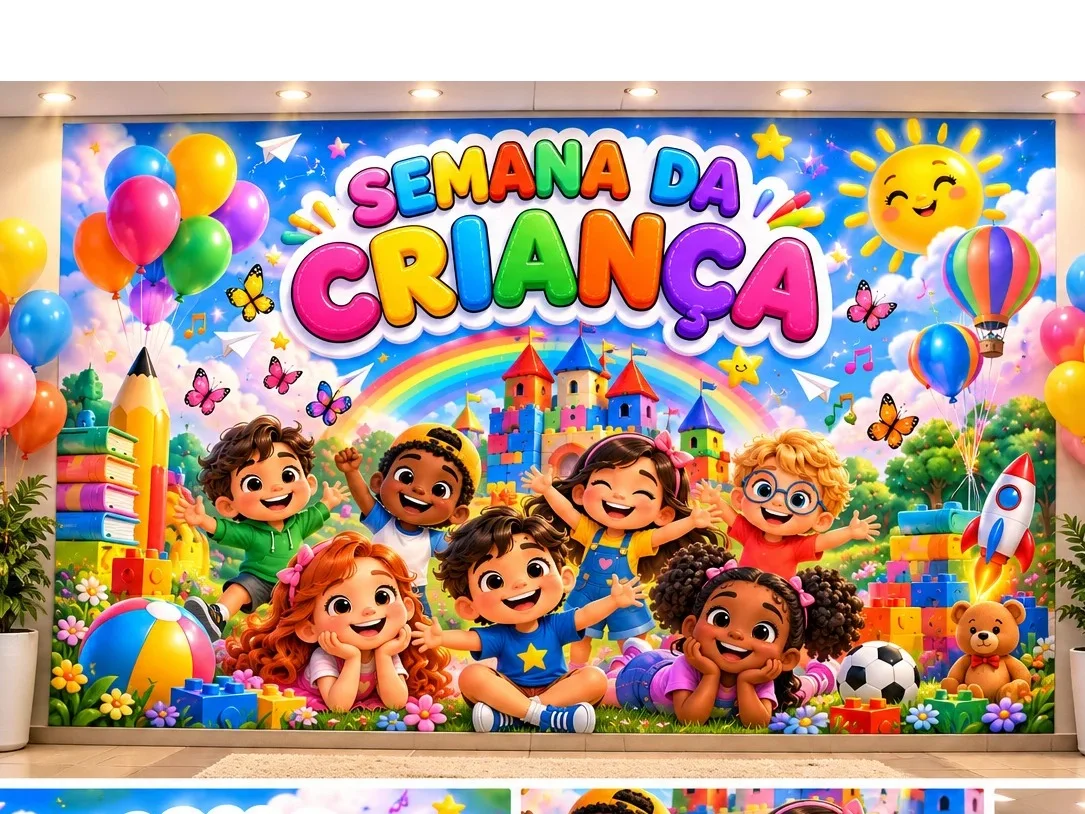 Semana da Criança — Painel Escolar para Imprimir — amostra 2: O que está incluso