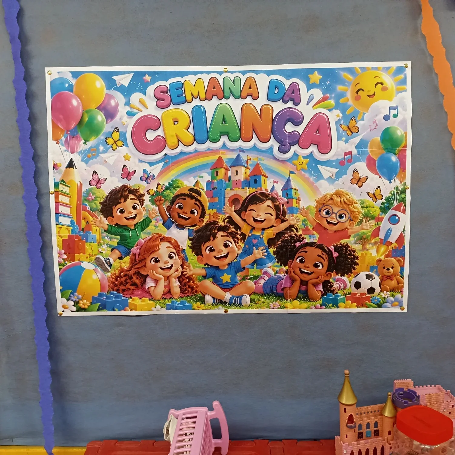 Semana da Criança — Painel Escolar para Imprimir — amostra 4: Formato e impressão