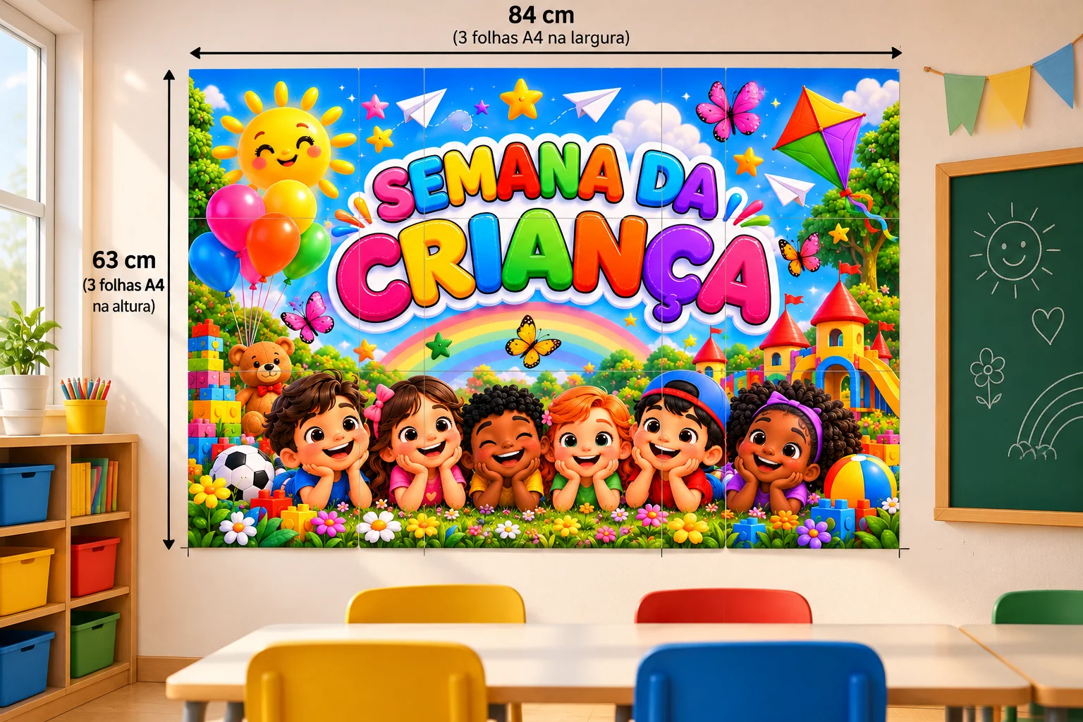 Semana da Criança — Painel Escolar para Imprimir — Alfabetização para Educação Infantil: Painel escolar Semana da Criança…