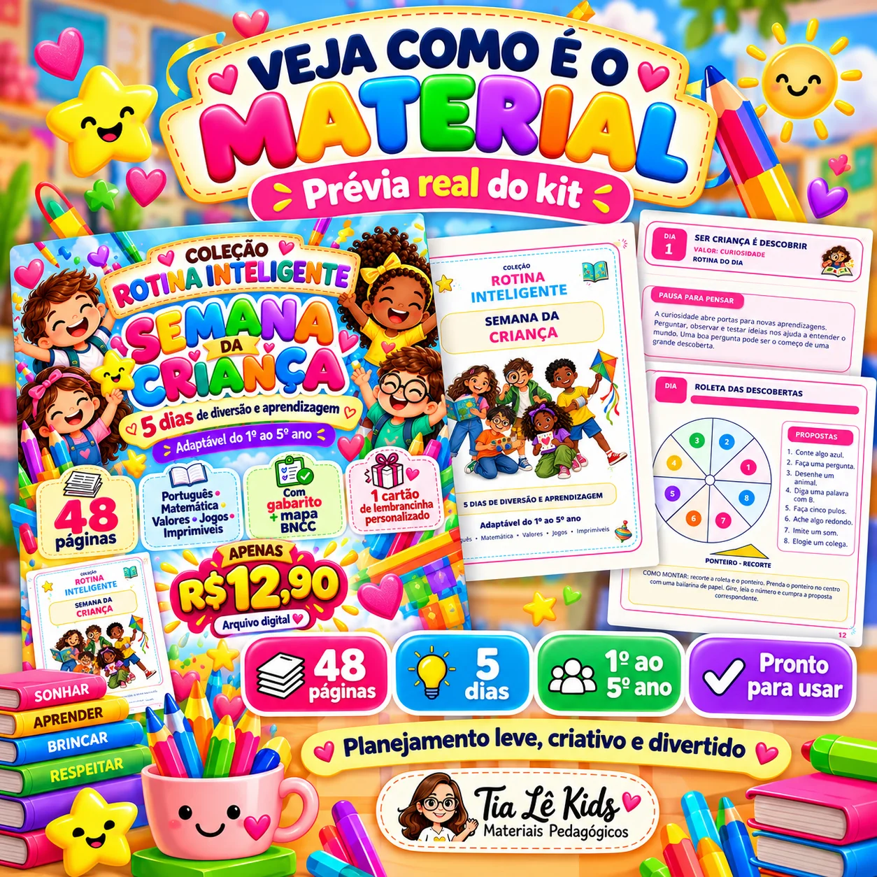 Semana da Criança – Rotina Inteligente 1º ao 5º Ano — amostra 1: Semana da Criança pronta para usar!