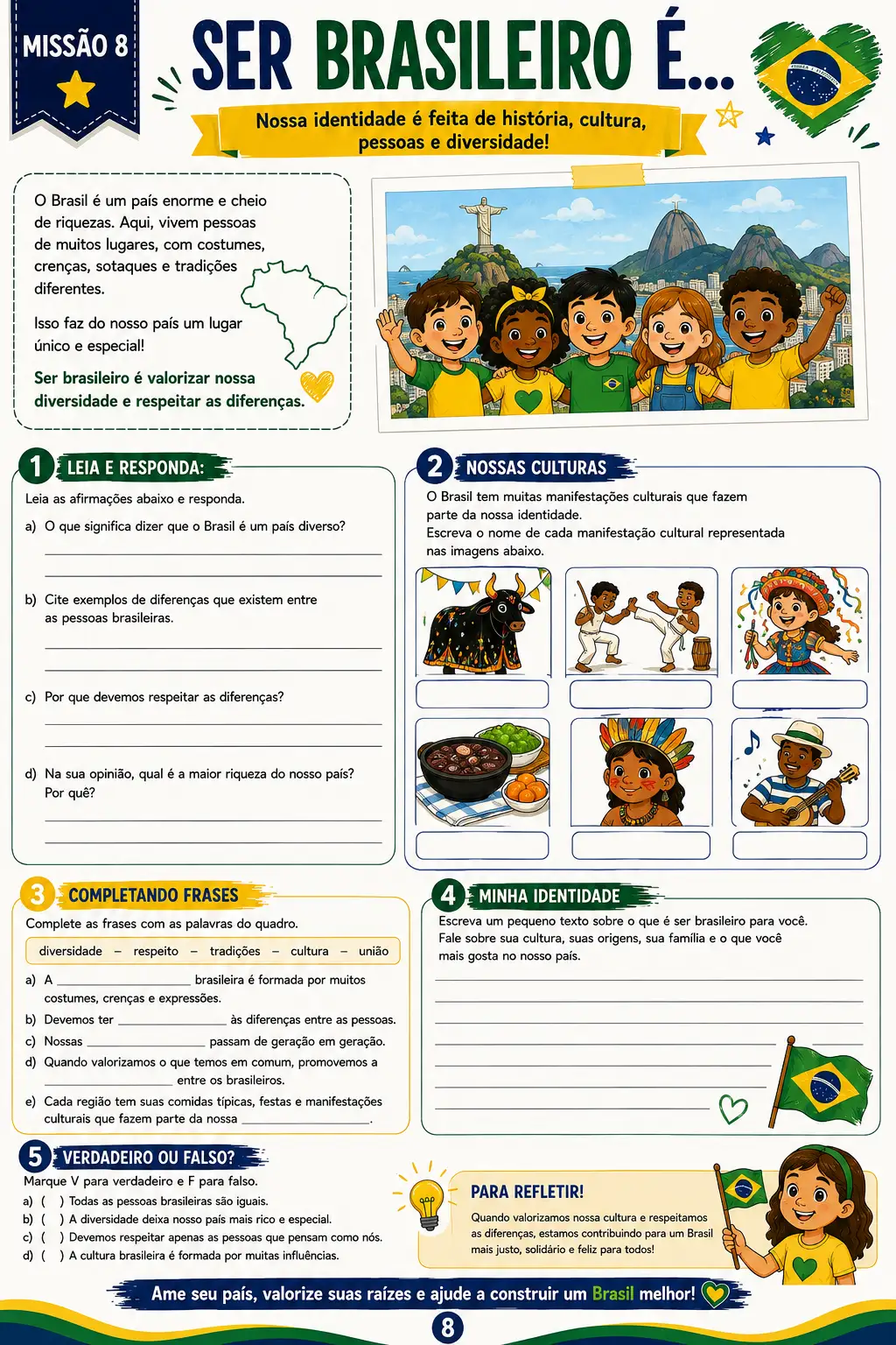 Semana da Pátria – 4º e 5º Ano | Kit com 11 Atividades — amostra 3: Material completo e colorido com 11 atividades prontas…