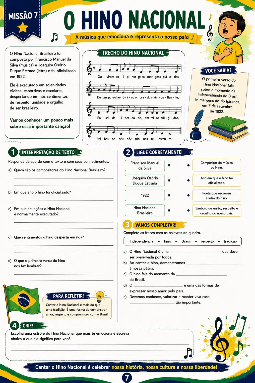 Semana da Pátria – 4º e 5º Ano | Kit com 11 Atividades — amostra 4: Material completo e colorido com 11 atividades prontas…