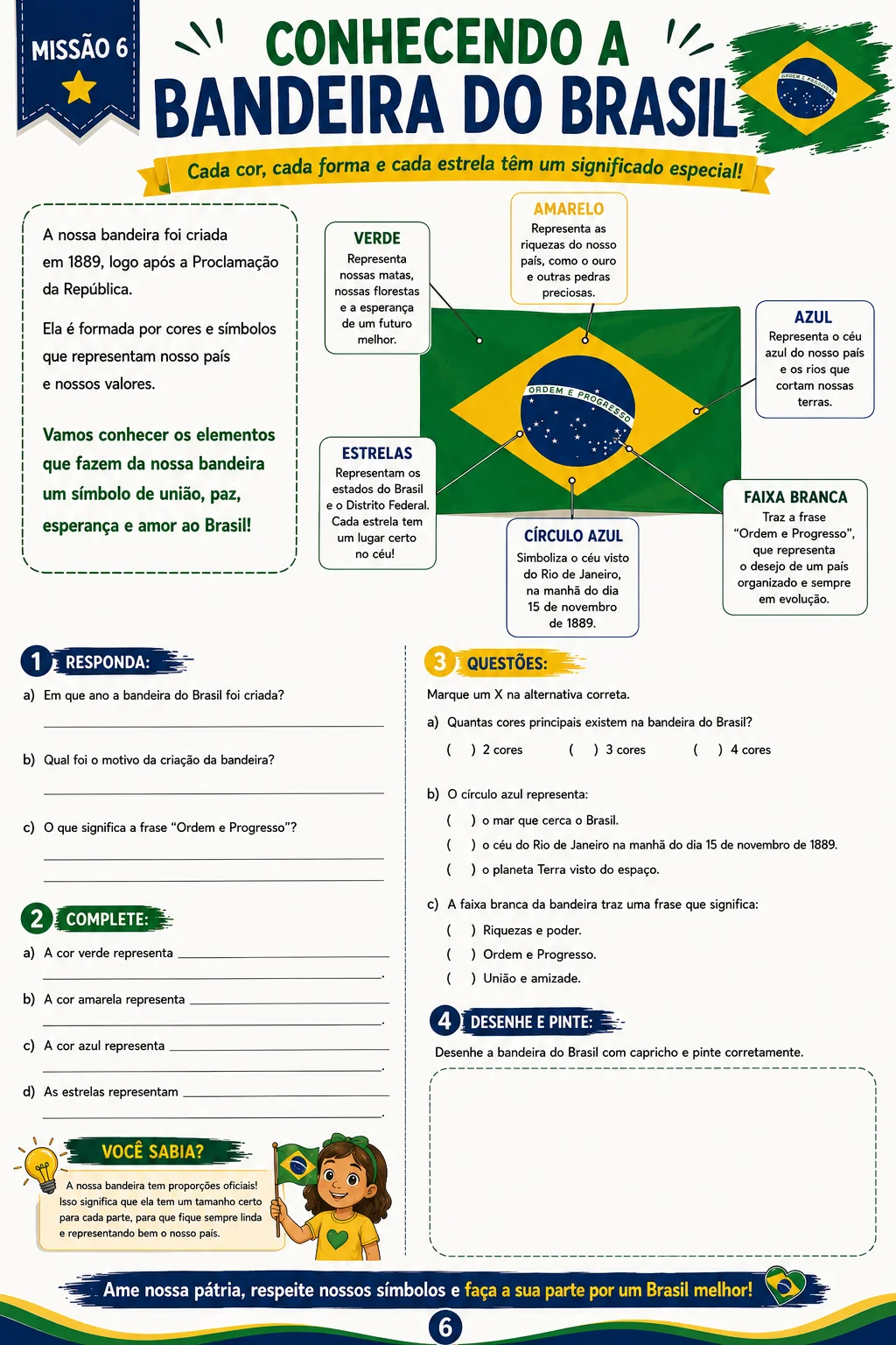 Semana da Pátria – 4º e 5º Ano | Kit com 11 Atividades — amostra 5: Material completo e colorido com 11 atividades prontas…