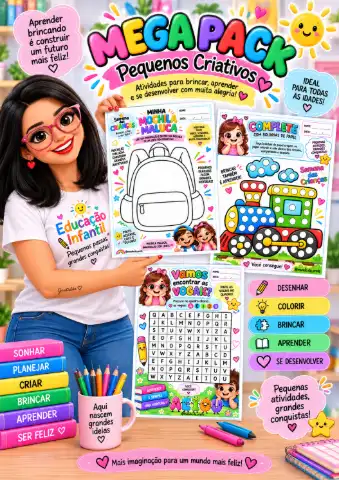 SEMANA DAS CRIANÇAS -  Pack Pequenos Criativos – Atividades Lúdicas para Educação Infantil — capa do material