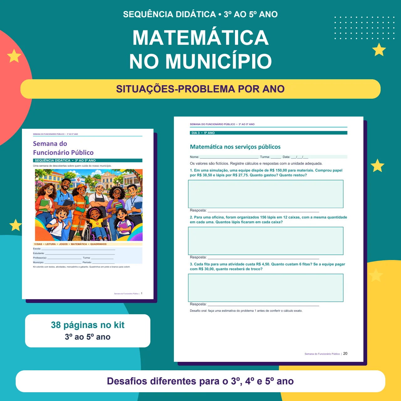 Semana do Funcionário Público | Sequência Didática | 3º ao 5º Ano — amostra 2: O material inclui: