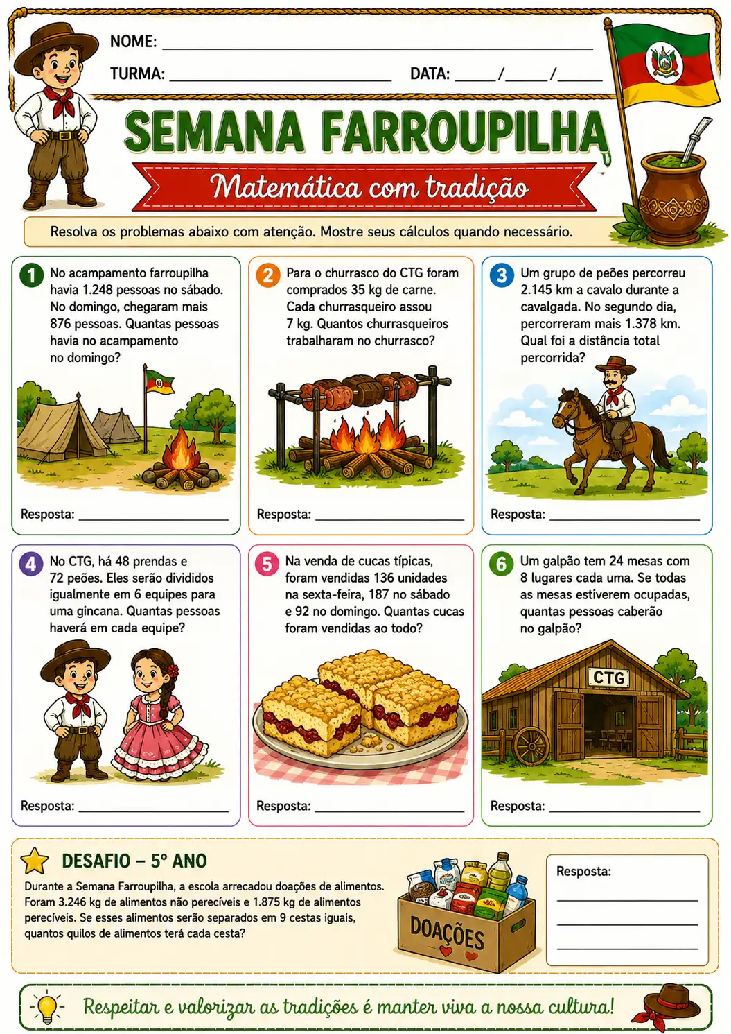 Semana Farroupilha – Atividades 4º e 5º Ano — amostra 7: Material com 6 atividades sobre a Semana Farroupilha, envolvendo… Semana Farroupilha – Atividades 4º e 5º Ano — amostra 7: Material com 6 atividades sobre a Semana Farroupilha, envolvendo…