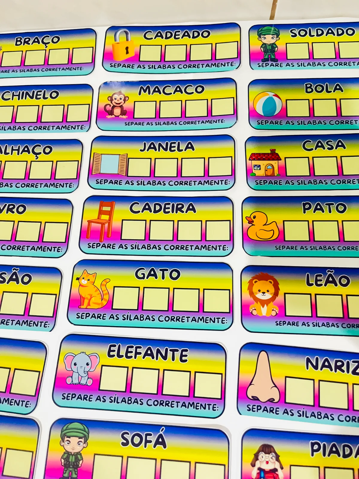 Separação Silábica –| 2º ao 5º Ano – Língua Portuguesa — amostra 4: Separação Silábica para aprender a dividir palavras em…