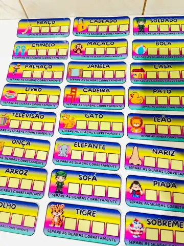 Separe as Sílabas: Atividades de Alfabetização para Imprimir Infantil — amostra 3: Cards Separe as Sílabas: recurso…