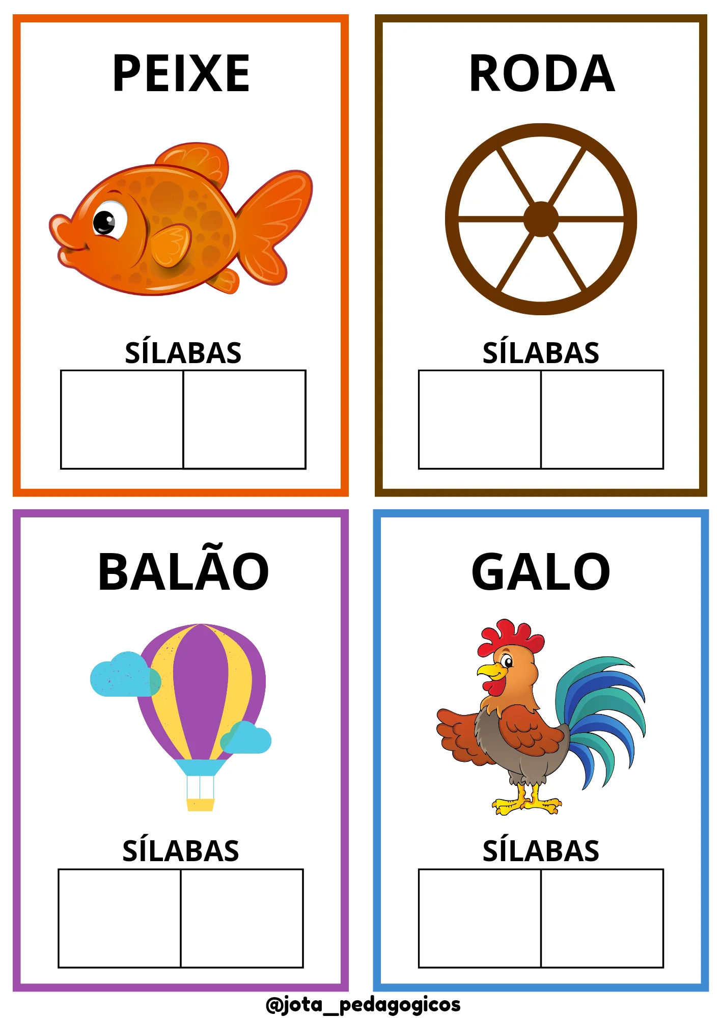 Separe as Sílabas: Dissílabas e Trissílabas – 17 Páginas — amostra 1: Atividade para separar as sílabas de palavras…