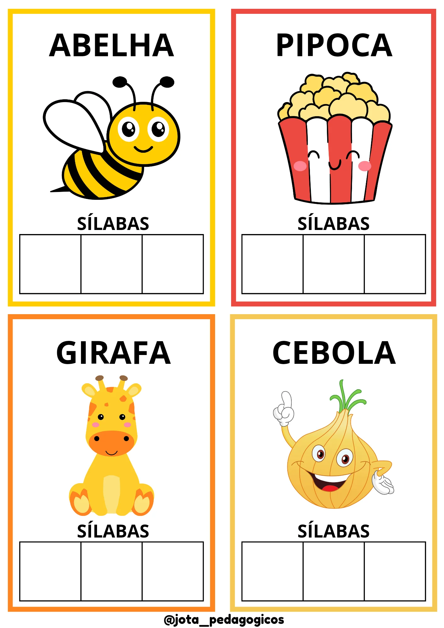 Separe as Sílabas: Dissílabas e Trissílabas – 17 Páginas — amostra 2: Atividade para separar as sílabas de palavras…