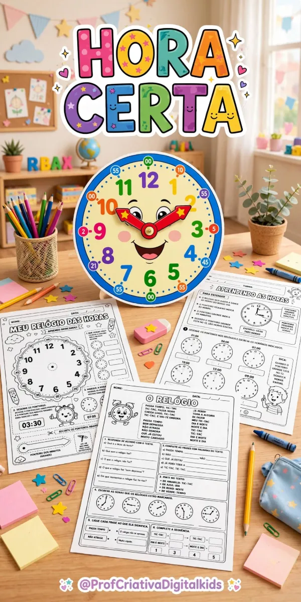 Sequência de Atividades: Hora Certa - Matemática. — Matemática para 1º ano: Seus alunos ainda confundem as horas no relatório
