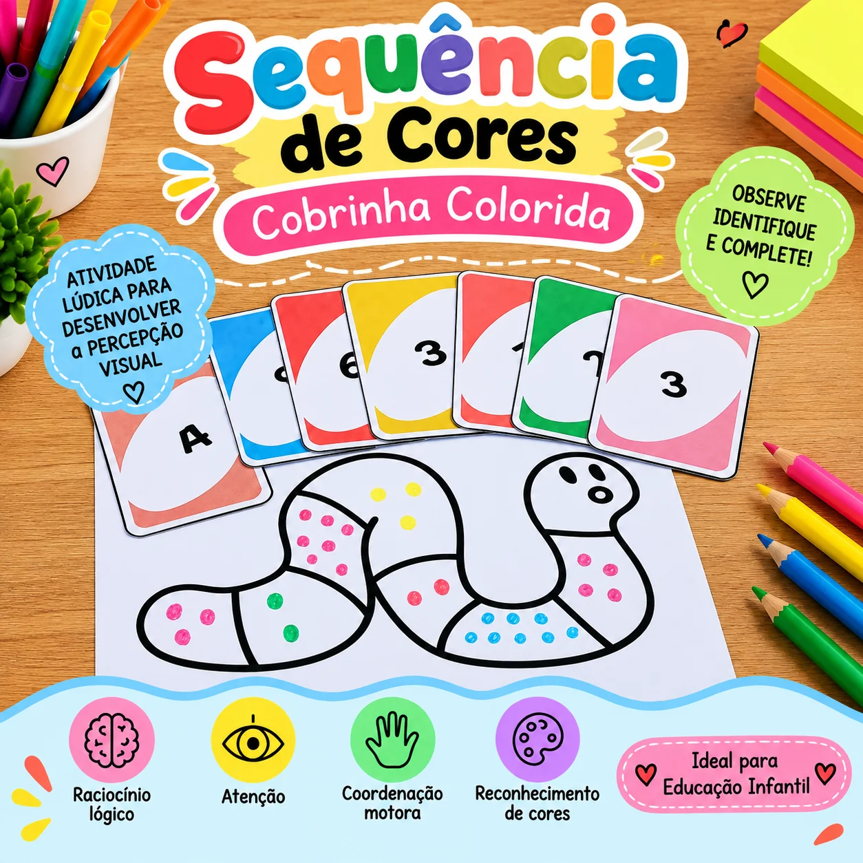 Sequência de cores e números - Cobrinha colorida — capa do material