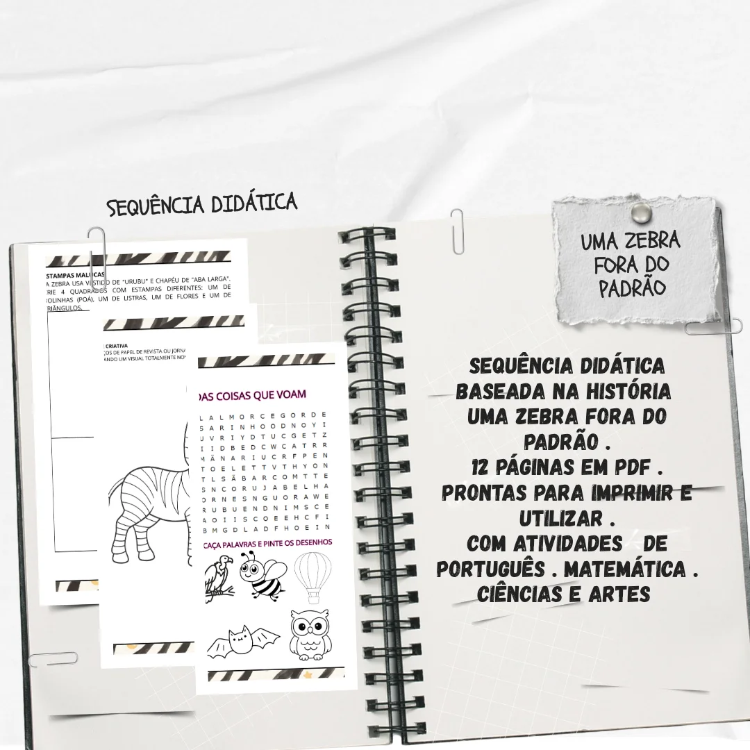 Sequência Didática alfabetização : Uma Zebra Fora do Padrão — amostra 1: Este kit pedagógico é inspirado no livro Uma Zebra…