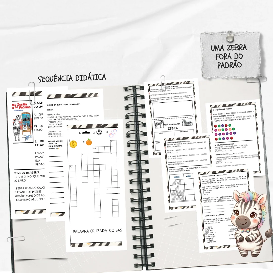 Sequência Didática alfabetização : Uma Zebra Fora do Padrão — amostra 2: Atividades pedagógicas inspiradas no livro "Uma…