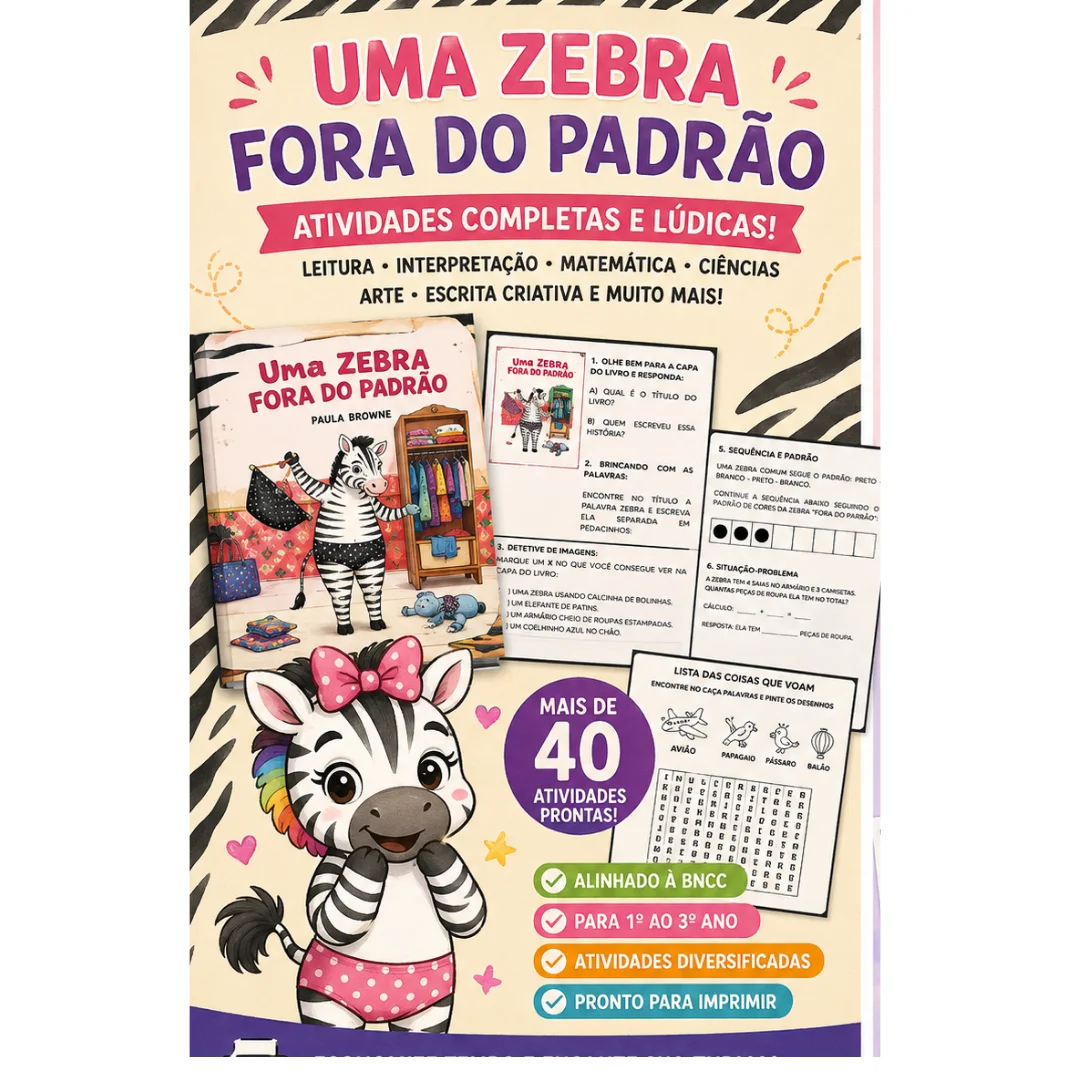 Sequência Didática alfabetização : Uma Zebra Fora do Padrão — Alfabetização para Educação Infantil: Atividades pedagógicas…