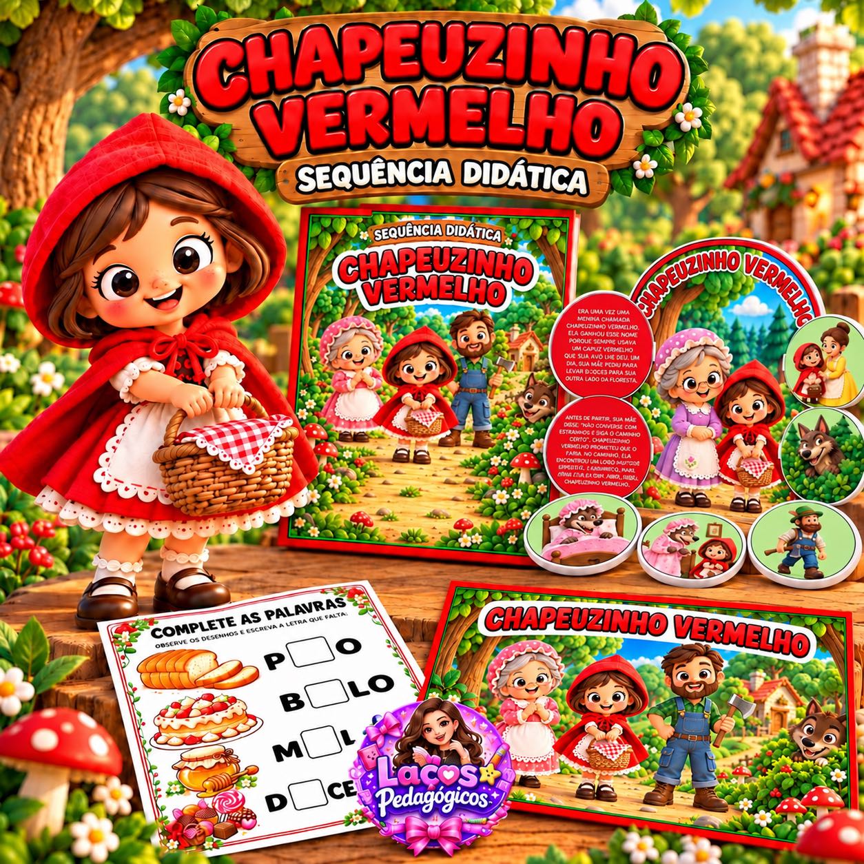Sequência Didática Chapeuzinho Vermelho | Luva, Atividades e Painel — capa do material