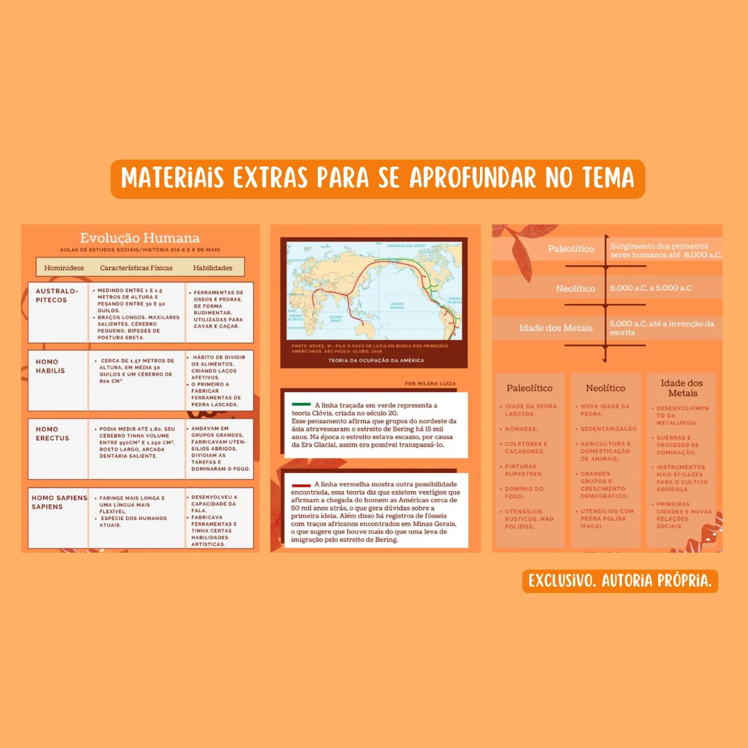 Sequência didática de Pré-História: atividades para imprimir — amostra 3: Faixa etária / ano escolar